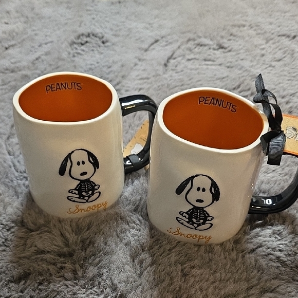 Rae Dunn Snoopy Skeleton Mug - Cream and Black so stinking cute - Picture 5 of 11